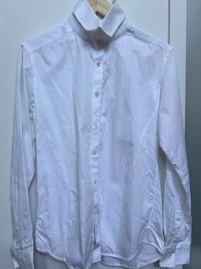 Juun.J Men's White Button-Up Shirt size 46